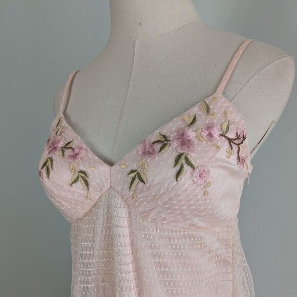 Vintage Sue Wong Mini Dress 2 Pink Y2K Fairy Nymph Floral Babydoll Lace Bead - Picture 2 of 14